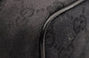 Authentic GUCCI Drawstring Pouch Purse GG Canvas Leather 0391054 Black 8448I