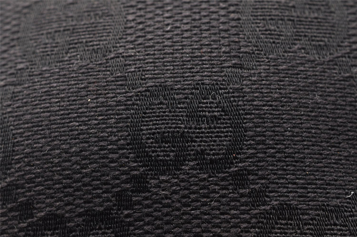 Authentic GUCCI Drawstring Pouch Purse GG Canvas Leather 0391054 Black 8448I