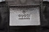 Authentic GUCCI Drawstring Pouch Purse GG Canvas Leather 0391054 Black 8448I