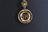 Authentic NINA RICCI Vintage Gold Tone Rhinestone Chain Pendant Necklace  8448J