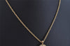 Authentic NINA RICCI Vintage Gold Tone Rhinestone Chain Pendant Necklace  8448J