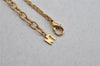 Authentic NINA RICCI Vintage Gold Tone Rhinestone Chain Pendant Necklace  8448J