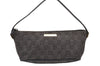 Authentic GUCCI Vintage Hand Bag Pouch Purse GG Canvas Leather 07198 Black 8449I
