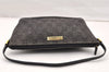 Authentic GUCCI Vintage Hand Bag Pouch Purse GG Canvas Leather 07198 Black 8449I