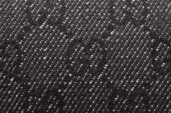 Authentic GUCCI Vintage Hand Bag Pouch Purse GG Canvas Leather 07198 Black 8449I