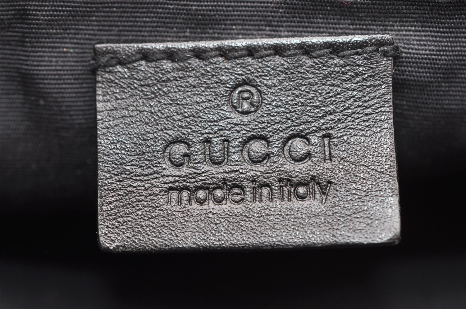 Authentic GUCCI Vintage Hand Bag Pouch Purse GG Canvas Leather 07198 Black 8449I