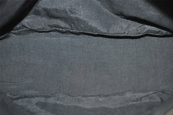 Authentic GUCCI Vintage Hand Bag Pouch Purse GG Canvas Leather 07198 Black 8449I