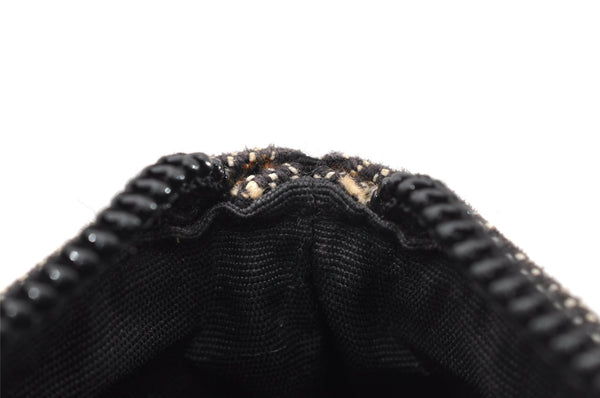 Authentic GUCCI Vintage Hand Bag Pouch Purse GG Canvas Leather 07198 Black 8449I