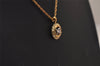 Authentic NINA RICCI Vintage Gold Tone Rhinestone Chain Pendant Necklace  8449J