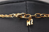 Authentic NINA RICCI Vintage Gold Tone Rhinestone Chain Pendant Necklace  8449J