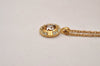 Authentic NINA RICCI Vintage Gold Tone Rhinestone Chain Pendant Necklace  8449J