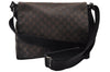 Authentic GUCCI Shoulder Cross Body Bag GG Canvas Leather 146236 Black 8451I