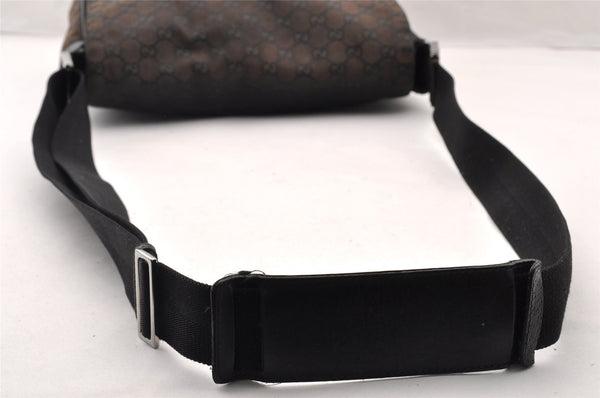 Authentic GUCCI Shoulder Cross Body Bag GG Canvas Leather 146236 Black 8451I