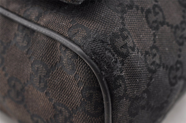 Authentic GUCCI Shoulder Cross Body Bag GG Canvas Leather 146236 Black 8451I