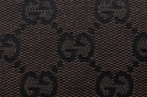 Authentic GUCCI Shoulder Cross Body Bag GG Canvas Leather 146236 Black 8451I