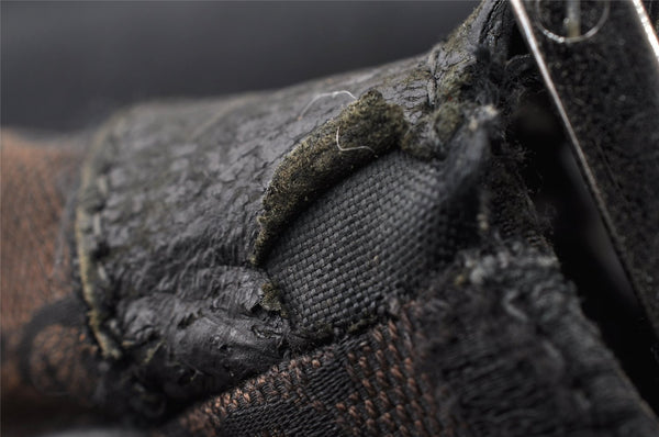 Authentic GUCCI Shoulder Cross Body Bag GG Canvas Leather 146236 Black 8451I