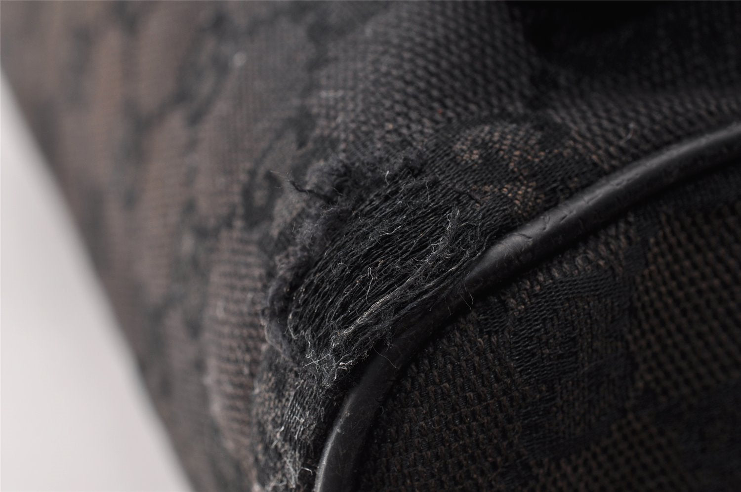 Authentic GUCCI Shoulder Cross Body Bag GG Canvas Leather 146236 Black 8451I