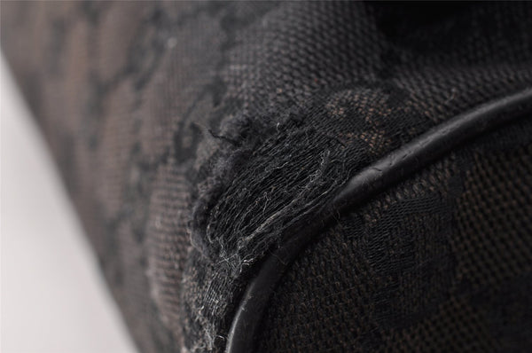 Authentic GUCCI Shoulder Cross Body Bag GG Canvas Leather 146236 Black 8451I