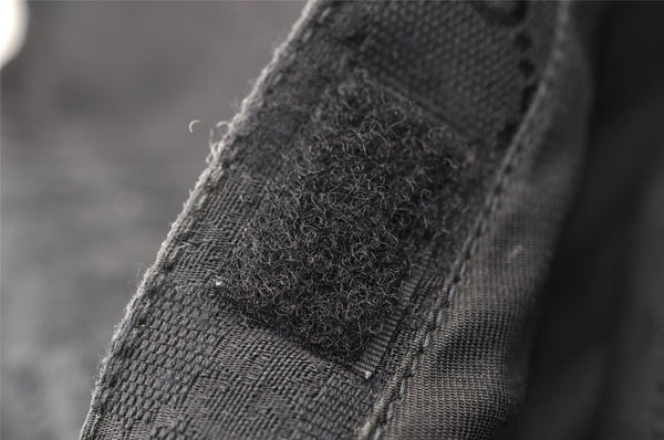 Authentic GUCCI Shoulder Cross Body Bag GG Canvas Leather 146236 Black 8451I