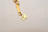 Authentic NINA RICCI Vintage Gold Tone Rhinestone Chain Pendant Necklace  8451J