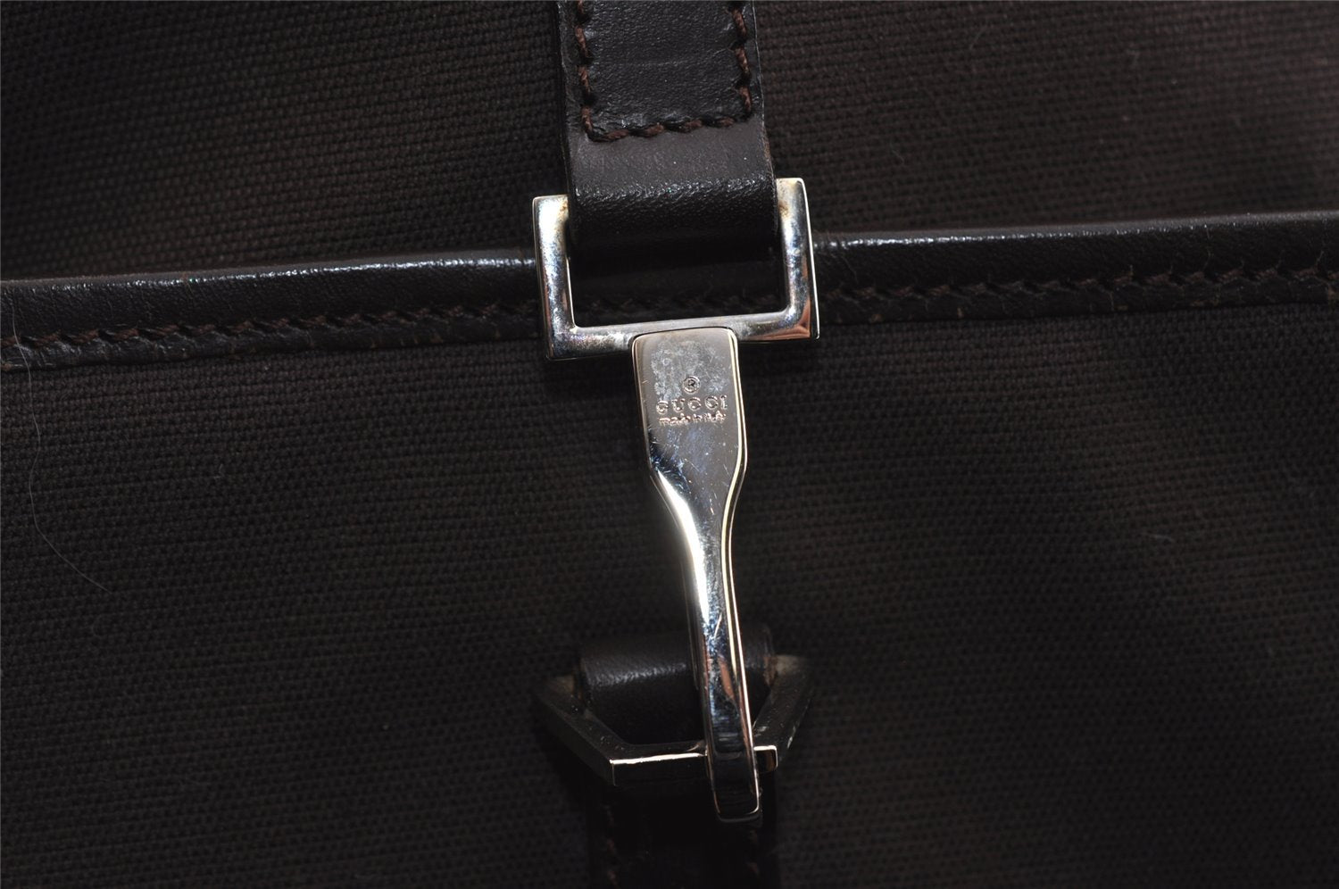 Authentic GUCCI Sherry Line Shoulder Tote Bag Canvas Leather 90472 Brown 8452I