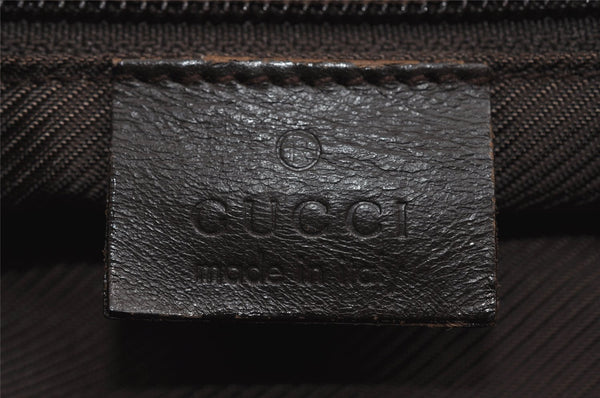 Authentic GUCCI Sherry Line Shoulder Tote Bag Canvas Leather 90472 Brown 8452I