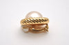 Authentic NINA RICCI Vintage Clip-on Imitation Pearl Earrings Gold Tone 8452J