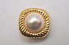 Authentic NINA RICCI Vintage Clip-on Imitation Pearl Earrings Gold Tone 8452J