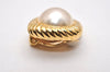 Authentic NINA RICCI Vintage Clip-on Imitation Pearl Earrings Gold Tone 8452J