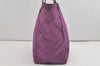 Authentic GUCCI Vintage Shoulder Tote Bag GG Nylon Leather 282439 Purple 8453I
