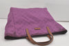 Authentic GUCCI Vintage Shoulder Tote Bag GG Nylon Leather 282439 Purple 8453I