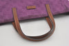 Authentic GUCCI Vintage Shoulder Tote Bag GG Nylon Leather 282439 Purple 8453I