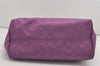 Authentic GUCCI Vintage Shoulder Tote Bag GG Nylon Leather 282439 Purple 8453I