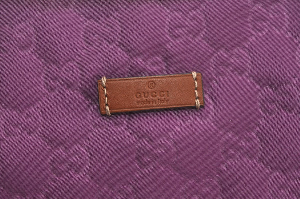 Authentic GUCCI Vintage Shoulder Tote Bag GG Nylon Leather 282439 Purple 8453I