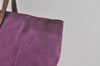 Authentic GUCCI Vintage Shoulder Tote Bag GG Nylon Leather 282439 Purple 8453I
