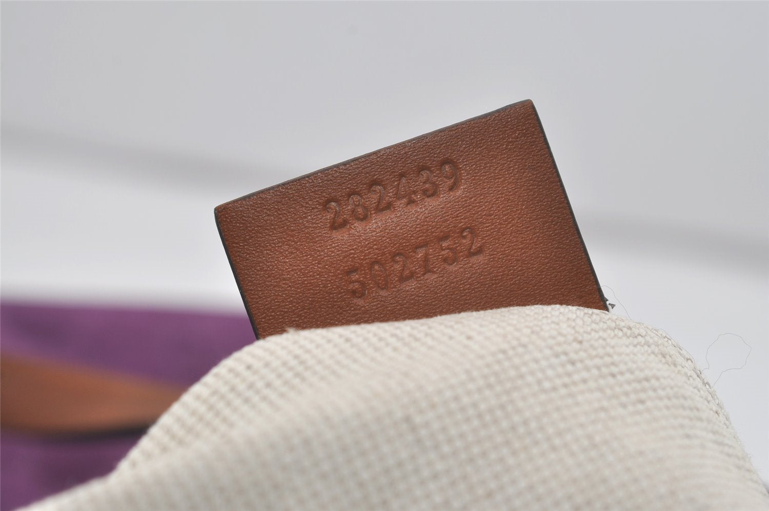 Authentic GUCCI Vintage Shoulder Tote Bag GG Nylon Leather 282439 Purple 8453I