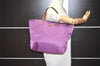 Authentic GUCCI Vintage Shoulder Tote Bag GG Nylon Leather 282439 Purple 8453I