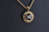 Authentic NINA RICCI Vintage Gold Tone Rhinestone Chain Pendant Necklace  8453J