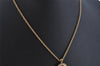 Authentic NINA RICCI Vintage Gold Tone Rhinestone Chain Pendant Necklace  8453J