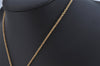 Authentic NINA RICCI Vintage Gold Tone Rhinestone Chain Pendant Necklace  8453J