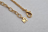 Authentic NINA RICCI Vintage Gold Tone Rhinestone Chain Pendant Necklace  8453J