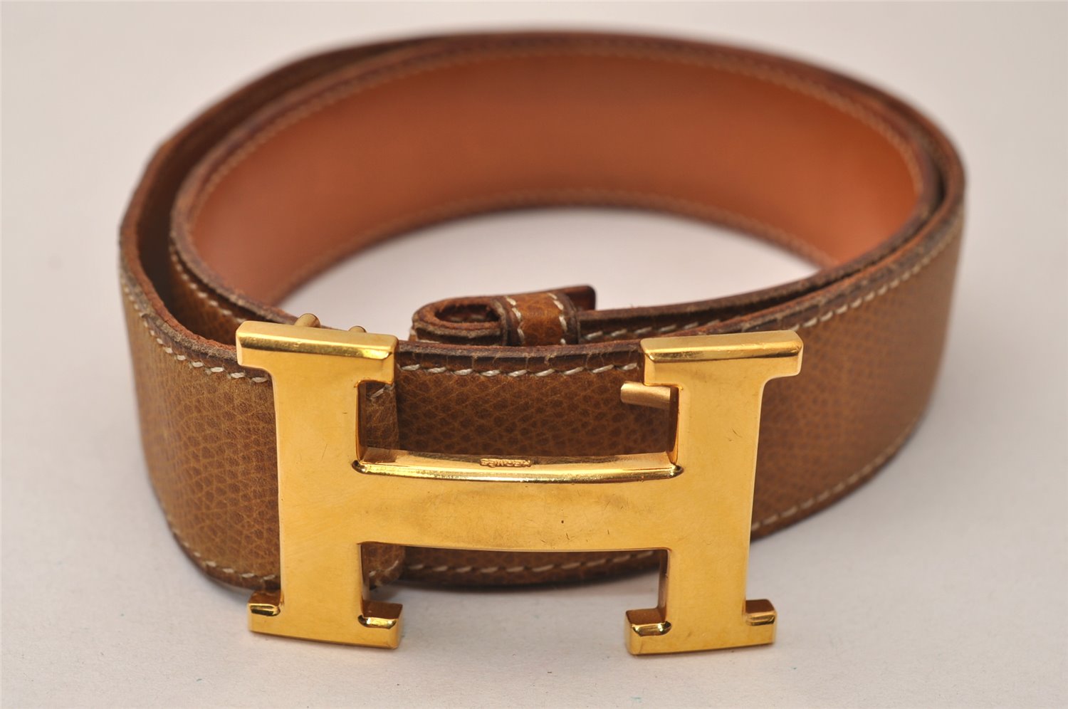 Authentic HERMES Leather Belt Reversible Size 70cm 27.6