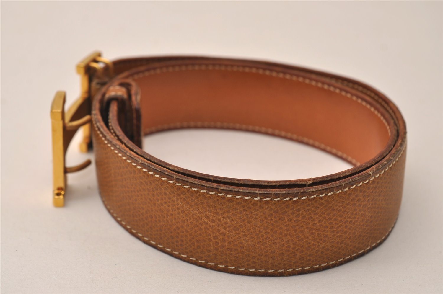 Authentic HERMES Leather Belt Reversible Size 70cm 27.6