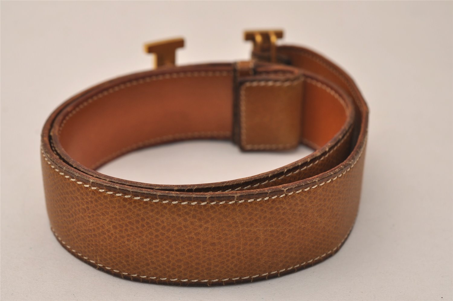 Authentic HERMES Leather Belt Reversible Size 70cm 27.6