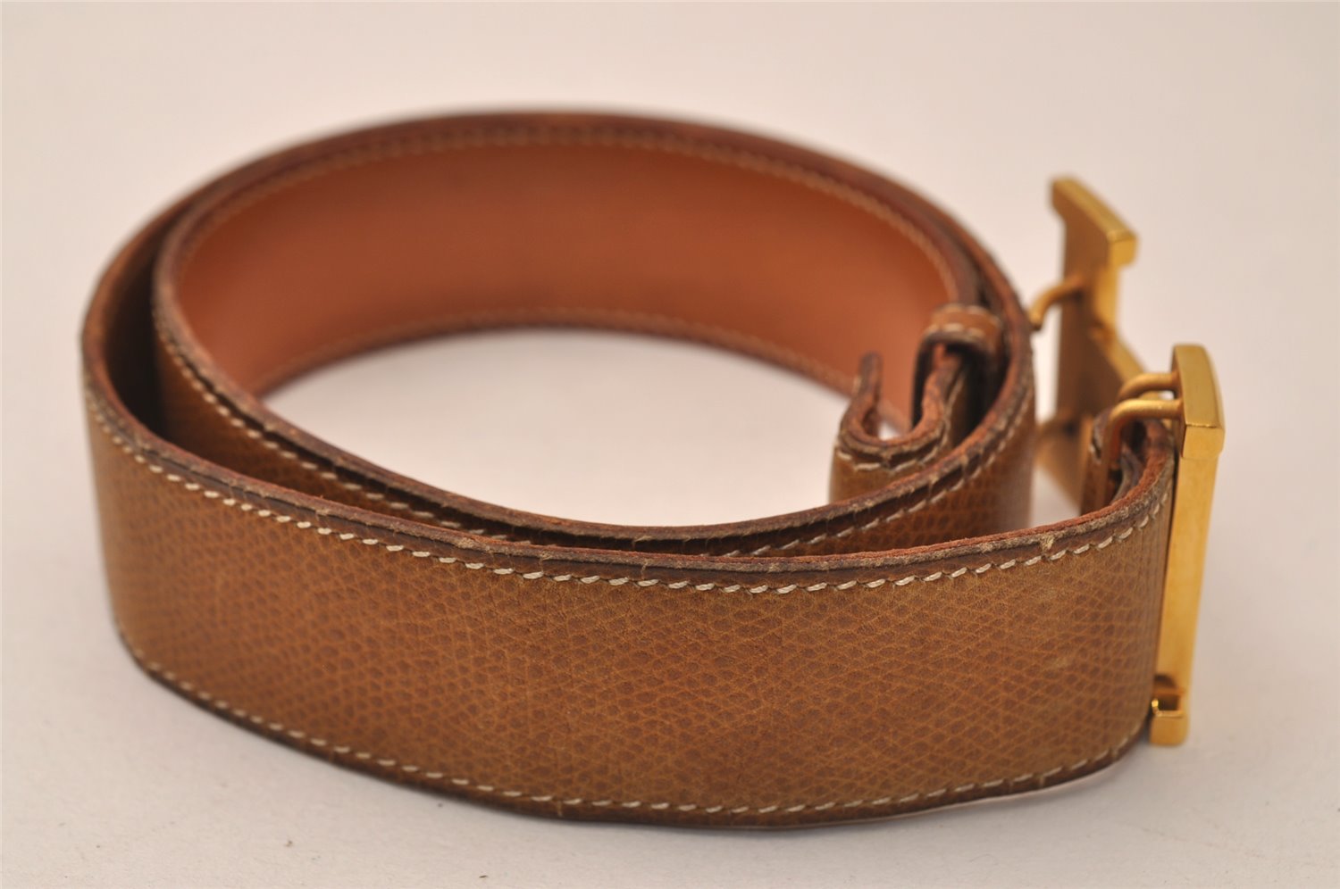 Authentic HERMES Leather Belt Reversible Size 70cm 27.6