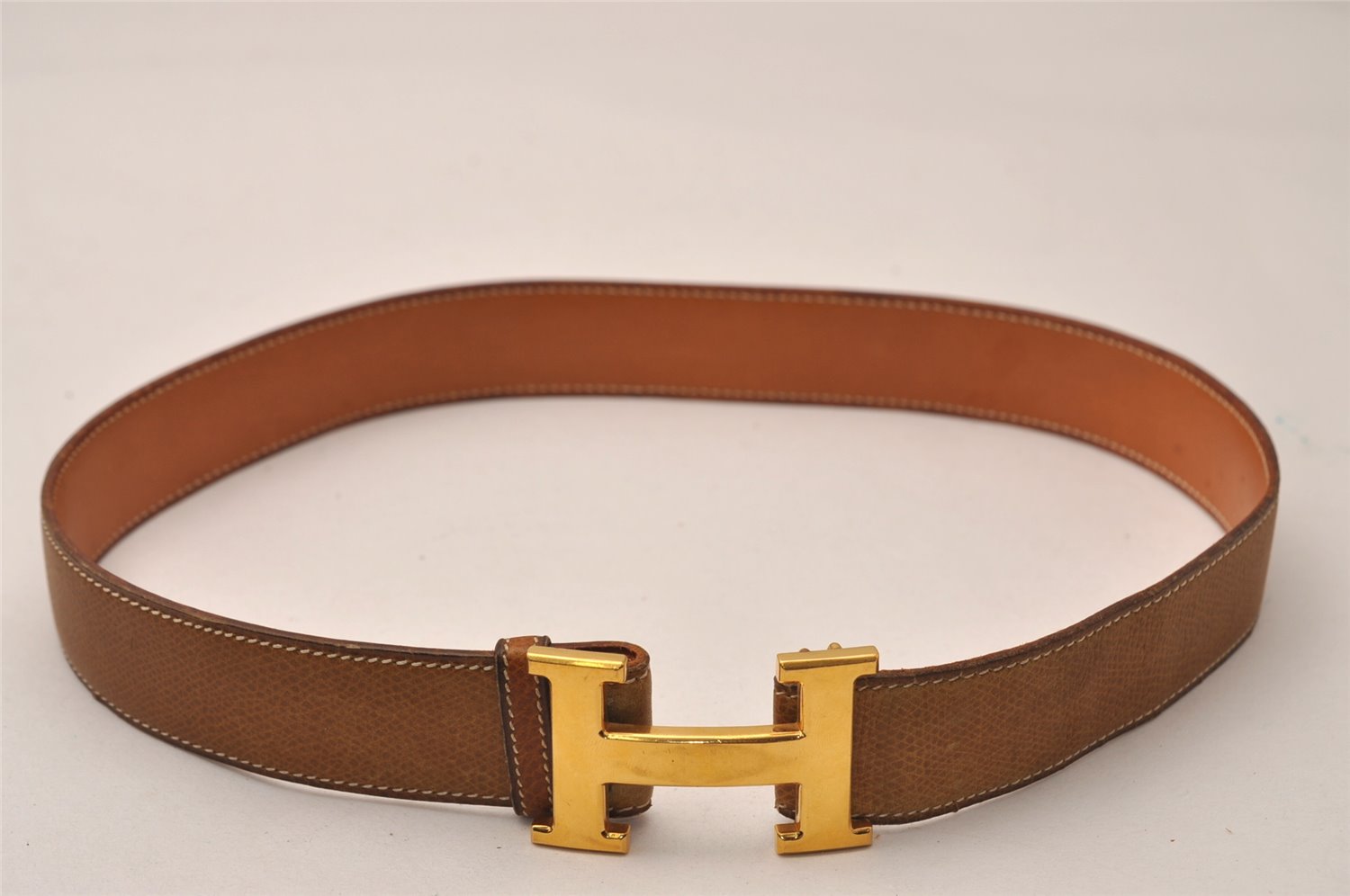 Authentic HERMES Leather Belt Reversible Size 70cm 27.6