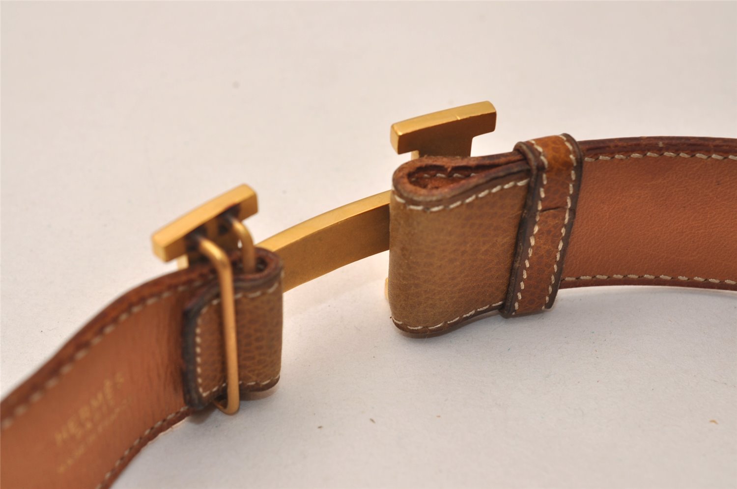 Authentic HERMES Leather Belt Reversible Size 70cm 27.6