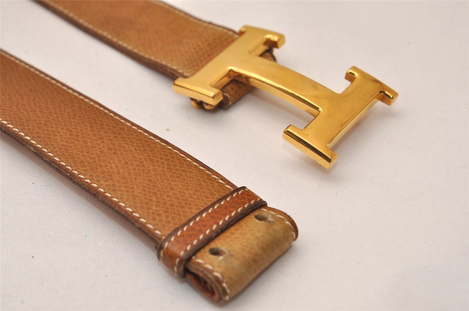 Authentic HERMES Leather Belt Reversible Size 70cm 27.6