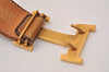 Authentic HERMES Leather Belt Reversible Size 70cm 27.6" Brown 8456J