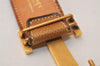 Authentic HERMES Leather Belt Reversible Size 70cm 27.6" Brown 8456J